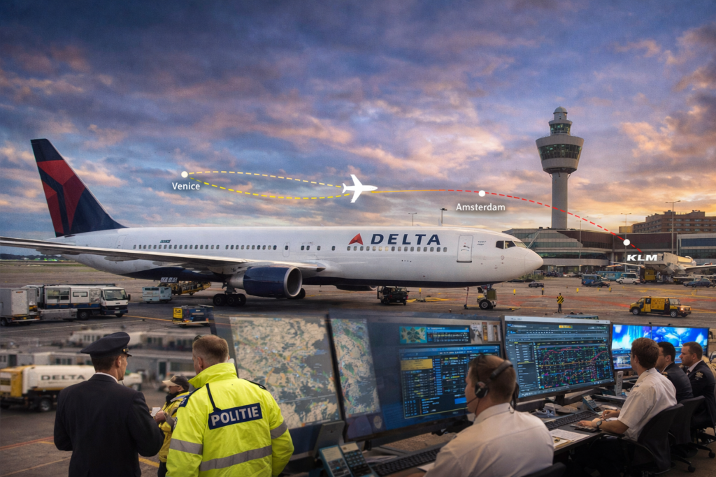 Delta DL139 Venice Atlanta Diversion Amsterdam