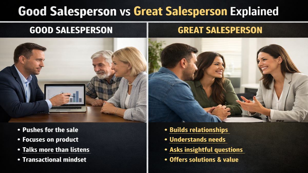 Good Salesperson vs Great Salesperson